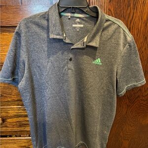 adidas Gray Polo with Green Logo